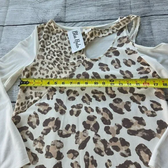 Blu Halo Boutique Women's Top Size Small RN156832 Leopard Print BIB! NWT - Picture 9 of 11